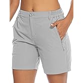 TBMPOY Women's 6" Hiking Cargo Shorts Quick Dry with Pockets Work Golf Short Lightweight Outdoor Active Summer for Women