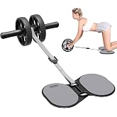 Ally Peaks Ab Roller Wheel with Adjustable Resistance，Automatic Rebound Abs &amp; Core Workout Equipment for Beginners，All Levels &amp; Post-Exhaustion Detachable Strength Training with Knee Pad.Ab wheel roller for men women