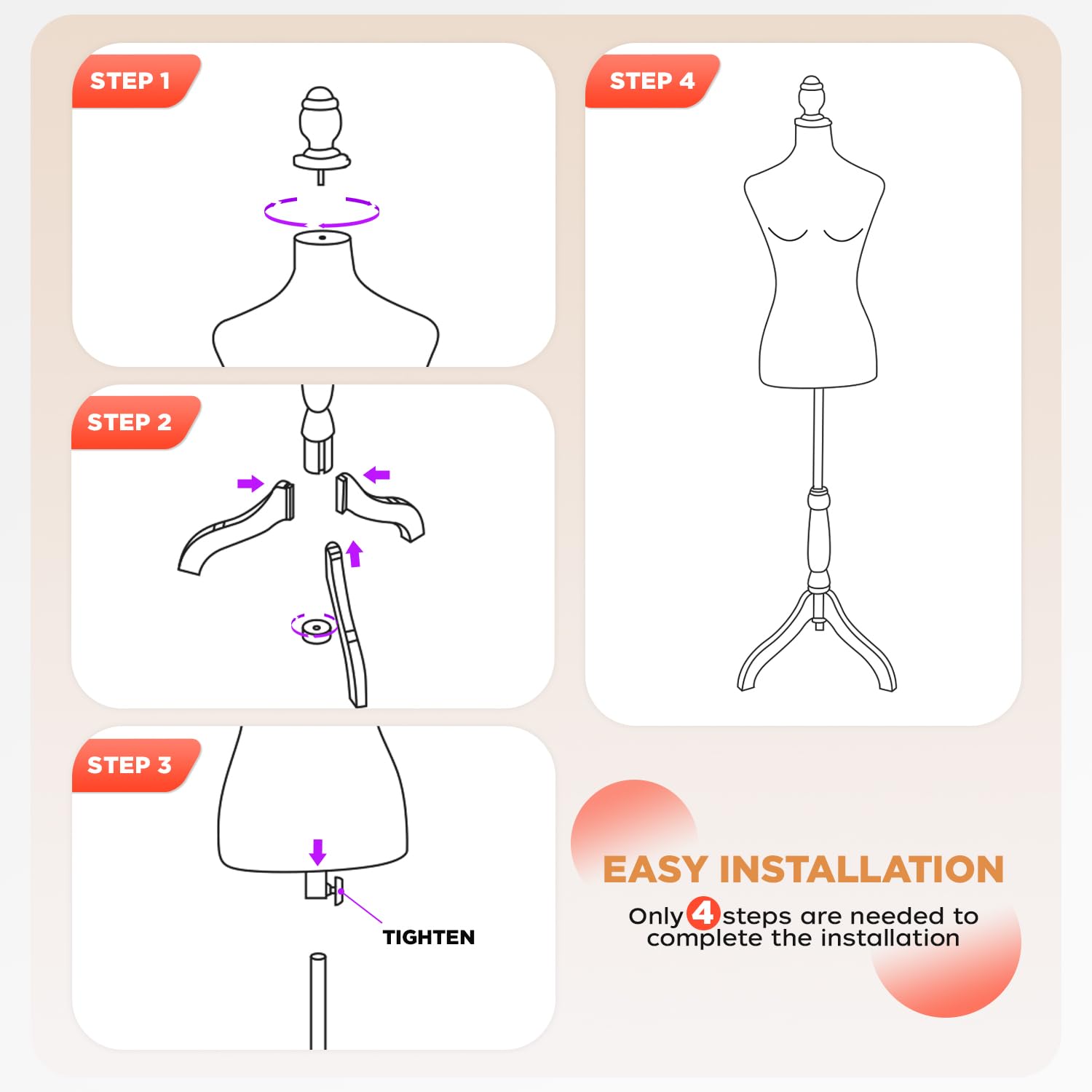 PayLessHere | Female Mannequin Torso | Black | Lightweight with 13.8