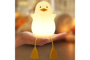 GEAMSAM Duck Night Light, LED Squishy Duck Lamp, Cute Silicone Dimmable Nursery Nightlight, Rechargeable Bedside Touch Lamp for Breastfeeding Room Decor