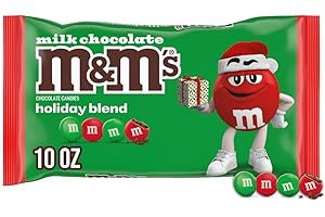 M&M'S Milk Chocolate Christmas Candy, Stocking Stuffers, Christmas Chocolate, 10 Oz Bag