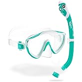 Cressi Kids Snorkeling Kit (Mask & Snorkel) for Children from 6 to 10 Years Old - Tinetto & Iguana Dry: Designed in Italy