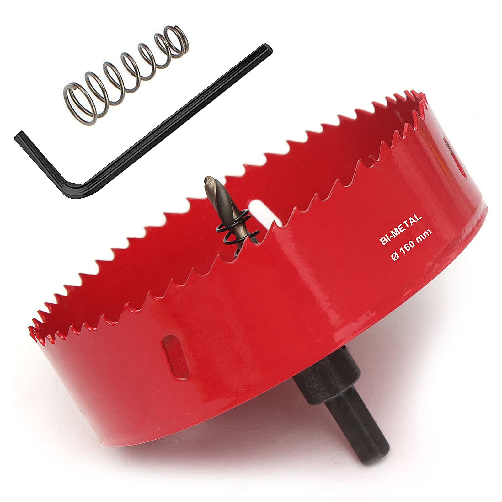 SagaSave 160mm HSS Bi-Metal Hole Saw with Corn Hole Drilling Cutter, Hole Cutter for Stainless Steel,Metal,Wood,Plastic,Drywall,Fiberboard,6.3inch 1PCS