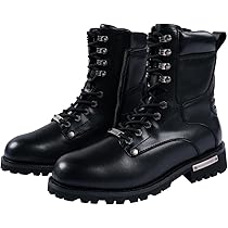Men's Motorcycle Boot For Riding PU Leather Combat Boots For