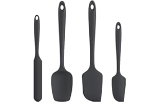 U-Taste Silicone Spatula Set with 600 Degrees Fahrenheit Heat Resistant (Black)