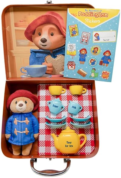 Rainbow Designs Paddington Bear 9-Piece Tea Set With Soft Toy Suitcase
