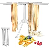 MEQUER Pasta Drying Rack Collapsible - Household Noodle Dryer Rack Hanging for Home Use - Noodle Stander Spaghetti Stander wi