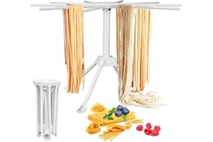MEQUER Pasta Drying Rack Collapsible - Household Noodle Dryer Rack Hanging for Home Use - Noodle Stander Spaghetti Stander wi