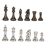 Edgemar Silver and Bronze Metal Chess Pieces with