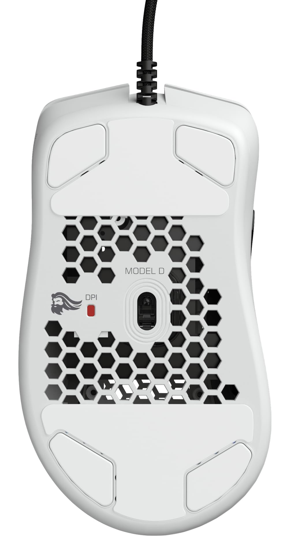 Glorious Model D Wired Gaming Mouse - 68g Superlight Honeycomb Design, RGB, Ergonomic, Pixart 3360 Sensor, Omron Switches, PTFE Feet, 6 Buttons - Matte White