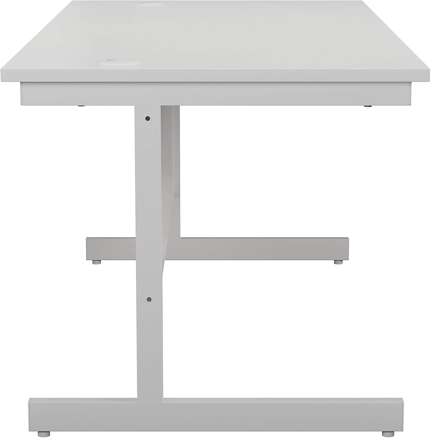Office Hippo Rectangular Cantilever Desk, White Top/ White Frame, 120x60 cm, 120x60cm - Image 4