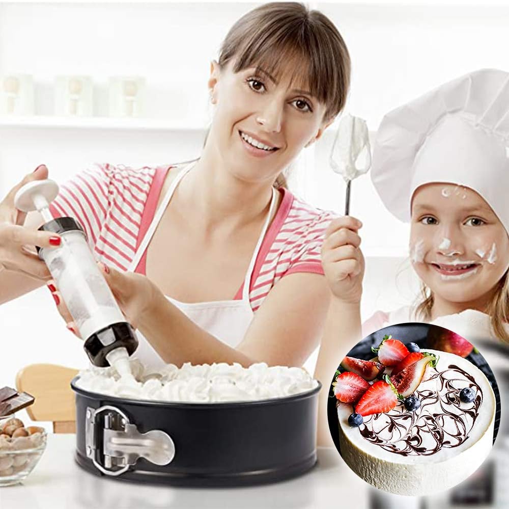 Springform Pan Set（6 8 10 inches） 3 Pieces Nonstick Cake Pan Bakeware Set Cake Mold with Removable Bottom - Black: Kitchen & Dining