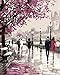 Ehior Paint by Numbers Kits with 8X Magnifier DIY Acrylic Painting for Kids, Adults Beginner, Students – Romantic Sakura Street (16 x 20 inch, Without Frame)