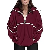 Yimoon Women's Oversized Sweatshirt Quarter Zip Fleece Pullover Casual Long Sleeve Loose Fall Fuzzy Tops Jacket Pockets