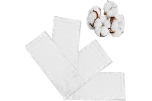 COGETORO 4 Small Pcs Organic Cotton Flannel for Castor Oil Pack Wrap. Castor Oil Packs Uesd for Neck, Knee, Elbow, Hands, Eyes, Arm, Belly Button & Thigh, Reusable & Washable Castor Oil Compress
