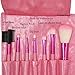 Makeup Brushes, AINATU 7Pcs Fantasy Set Foundation Powder Eyeshadow Kits Professional Wooden Handle Make up Brushes Set in Pink Case Eyeshadow Eyeliner Lip Cosmetic