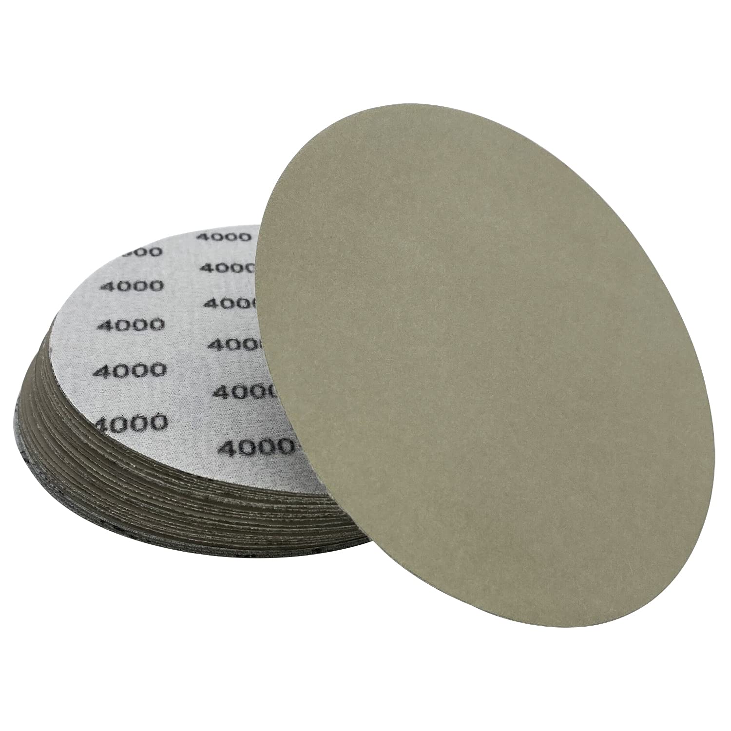 AutKerige Wet Dry Eccentric Sandpaper Set 150 mm, 25 Pieces Round Wet Dry 4000 Grit Water Sanding Discs for Wood, Metal & Car