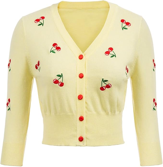 Damen Strickjacke Vintage Pink - V-Ausschnitt Mit Rhombus Jacquard, Cropped Für Herbst & Winter