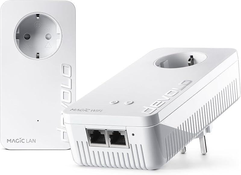 Magic 2 WiFi 6 Next Starter Kit, WLAN Powerline Adapter, bis zu 3.000 Mbit/s über Wi-Fi 6, Mesh WLAN Steckdose, 2X Gigabit LAN, weiß