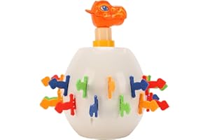 Serounder Pop Up Dinosaur Pirate Bucket Game Toy Surprise Bank for Children's Party with Cute Egg Shape Design, ABS Material
