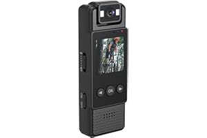 LO.BABY.VE Body Camera with 1.3in Screen, Mini Portable Camcorder, 1080P Sport Camera with Night Vision, Motion Detection, Wearable Bodycam for Policy Law Enforcement, Security Guards (SD Card Not Included)