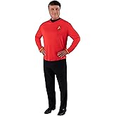 Mens Star Trek Scotty Costume Shirt | Adult Long Sleeve with Starfleet Insignia and Gold Sleeve Details