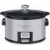 Cuisinart PSC-350 3-1/2-Quart Programmable Slow Cooker, Silver, 9-1/2 in H x 9.1 in W x 12.67 in L