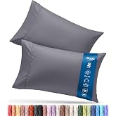 Pillow Cases King Size Set of 2, Ultra Soft Comfy Pillow Covers, Grey | Comfortable Pillow Sham like Pillowcases with Envelope Closure, Breathable Fabric, Fade &amp; Shrink Resistant, Machine Washable