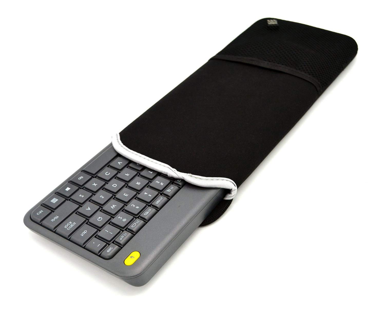 Wommty Neoprene Dust Cover Carrying Case Protector Sleeve Skins Bags with Mesh Pouch for Logitech Wireless Touch Keyboard K400 Plus QWERTY UK Layout