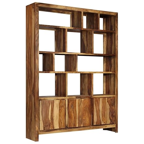 vidaXL Sheesham Massivholz Bücherregal Standregal Holzregal Raumteiler Regal