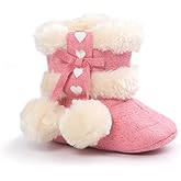 ESTAMICO Baby Girl Plush Winter Snow Bowknot Boots