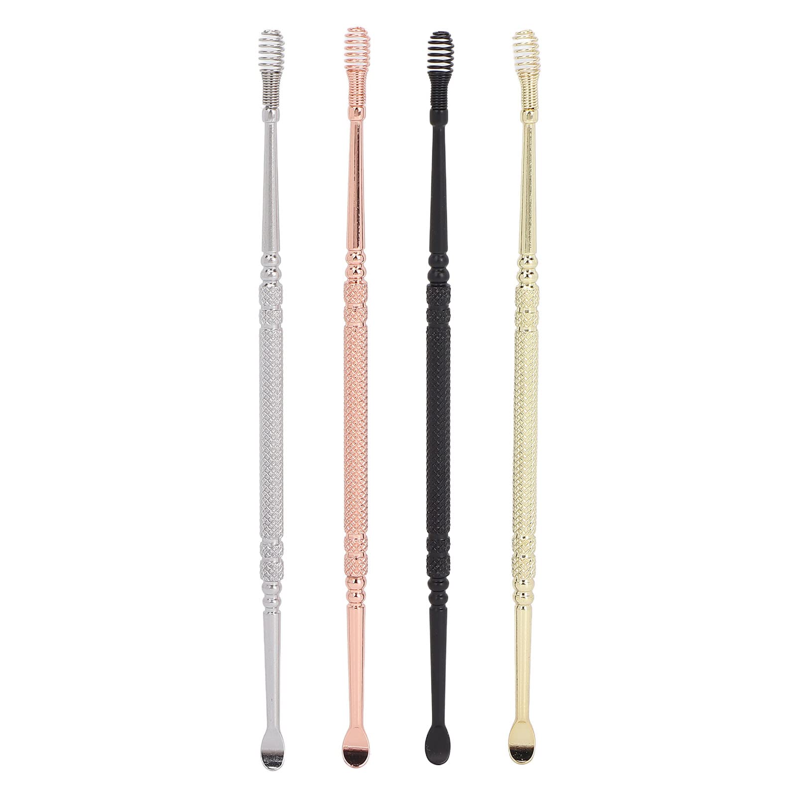 Ear Pick Earwax Removal Kit, 4 Colors 360° Spiral Earwax Remover Cleaning Tool, Stainless Steel Double Head Ear Wax Removal kit, Ear Curette Ear Wax Remover Tool