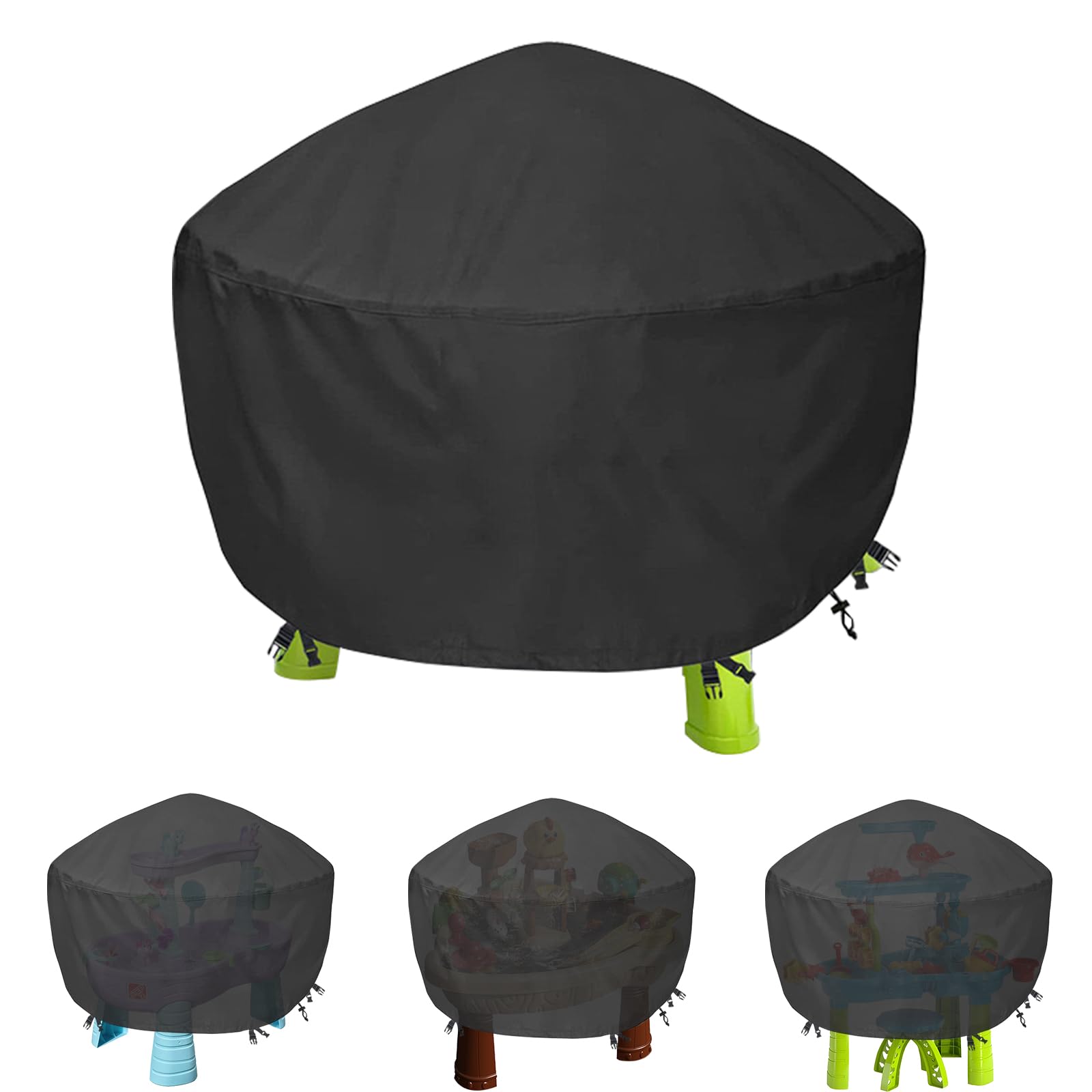 CMANLNYK Extra Large Water Table Cover - Waterproof Wind-resisting Anti-dust Anti-UV Sand for Children, Kids Sandpit Tuff Tray, Water Wall for Kids Outdoor Toys, Black