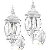 VIANIS White Dusk to Dawn Porch Light, Outdoor Sconces Wall Lighting Lantern, 100% Aluminum Outside Light Fixtures for House,