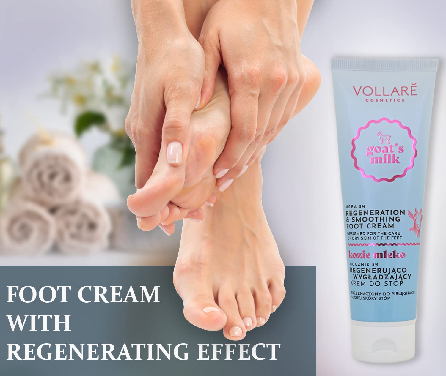 Foot Cream for Dry Feet - Urea Cream Foot Moisturizer with Goat's Milk Proteins - Cracked Heel Treatment Foot Lotion Travel Size