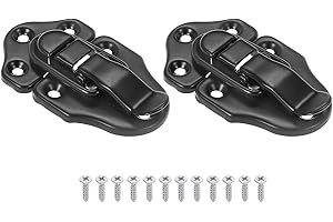PATIKIL Retro Style Duckbilled Toggle Hasp Latch, 2 Pack Small Metal Vintage Box Toggle with Mounting Screw for Jewelry Cabin