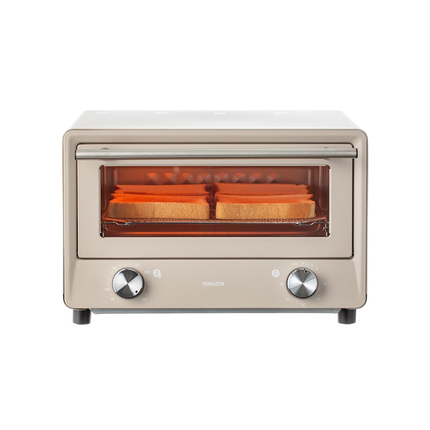 [山善] トースター オーブントースター トースト 4枚焼き 18段階温度調節 タイマー機能 1300W 「分解できてお手入れラクラク」 Open Toaster オープン メッシュ焼き網 受け皿付き グレージュ YTU-DC130(CB)商品画像