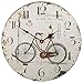 Large Wall Clock, European Vintage Clock with Arabic Numerals, Indoor Silent Battery Operated Wood Clock for Home, Living Room, Bedroom, Kitchen and Den Decor, East to Read - 12 Inch,Bicycle