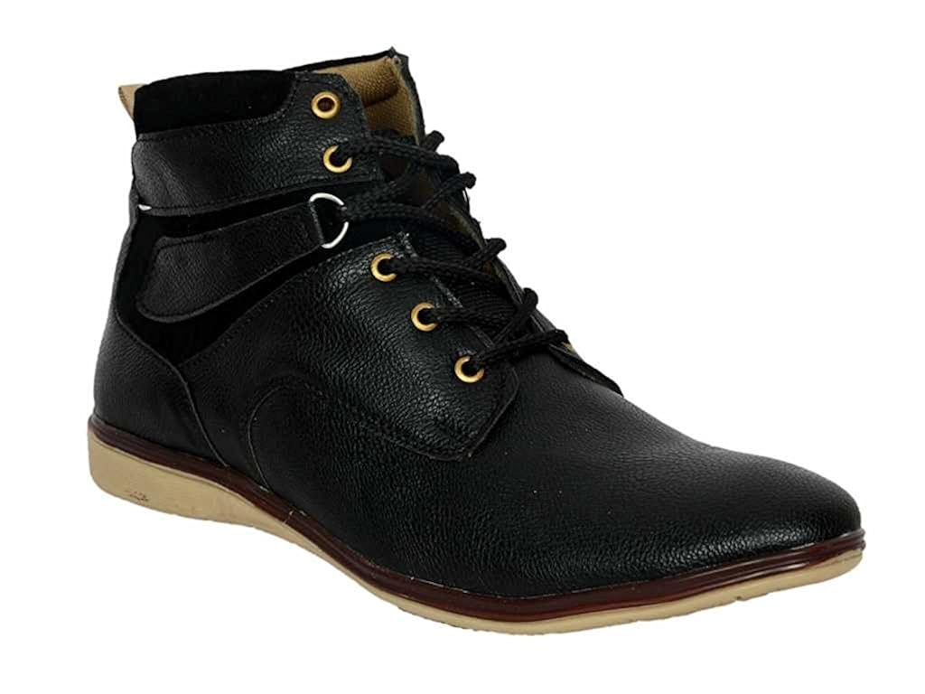 rd fashion men's party wear black & brown casual high ankle boots comfortable shoes/all size (rd027)