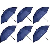 MRTLLOA 6 Pack Golf Umbrella 62/68 Inch Large Oversize Double Canopy Vented Automatic Open Stick Umbrellas for Men & Women