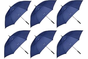 MRTLLOA 6 Pack Golf Umbrella 62/68 Inch Large Oversize Double Canopy Vented Automatic Open Stick Umbrellas for Men & Women