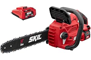 SKIL PWR CORE 40 Brushless 40V 14” Lightweight Chainsaw Kit with Tool-free Chain Tension & Auto Lubrication, Includes 2.5Ah Battery and Auto PWR Jump Charger - CS4555-10