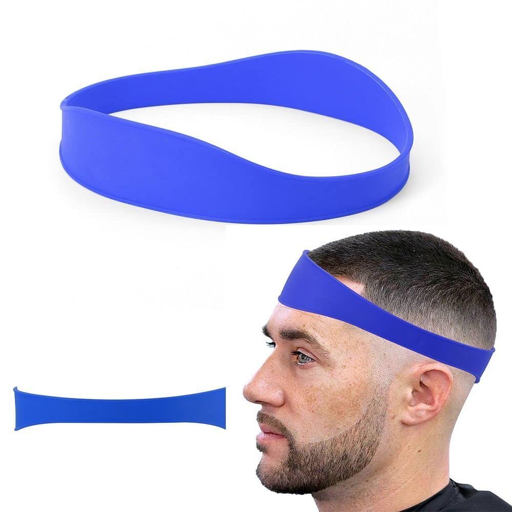 Photo 1 of Bebeeco Neckline Shaving Template, Hair Cutting Guide Curved Neck Hair Shaving Template Soft Silicone Neckline Trimming Template for DIY Home Haircuts (Blue)