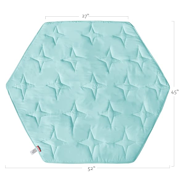 HEXAGON PLAYPEN MATTRESS MAT BLUE, NON SLIP PLAYPEN MAT FOR REGALO PLAY YARD 6 PANEL PLAYPEN, FIT HICCAPOP 53″ PLAYPOD PORTABLE PLAYARD, KIDS TENT MAT HEXAGON