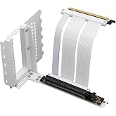 Formulamod Vertical GPU Mounting Kit, PCIe 5.0 x16 Riser Cable 90 Degree with Vertical GPU Holder, Gen 5 Graphics Card Extension Cable 5.9 inch, Compatible with RTX4090,RTX5090,9070xt, rx9070 (White)