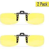 Cyxus (2 Pack) Clip-on [Blue Light Filter] Glasses SET, Anti Eye Strain Block UV Better Sleep Unisex (Mens/Womens) Computer Reading Eyewear