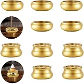 MrMrKura 12 Pcs Brass Incense Burner Holder, Mini Copper Incense Stick Holder Gold Cone Incense Holder for Yoga Meditation Indoor Outdoor Home Decor