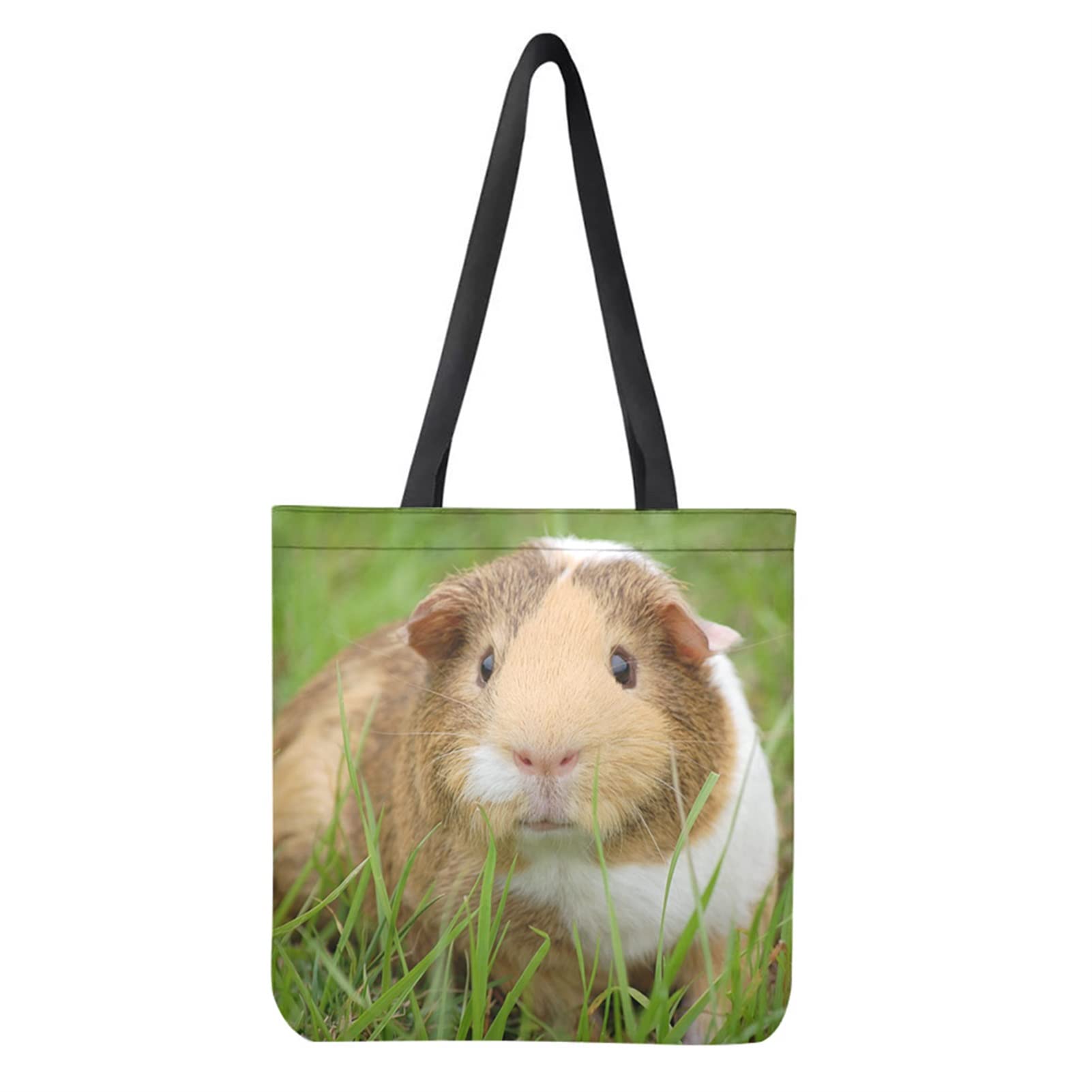 Dolyues Cute 3D Animal Guinea Pig Print Canvas Tote Bags for Women with Pockets,Large Size Reusable Shopping Shoulder Bags