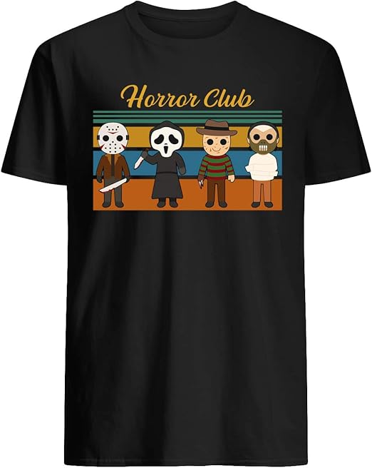 Horror Character Horror Club Halloween Vintage T-Shirt : Amazon.co.uk