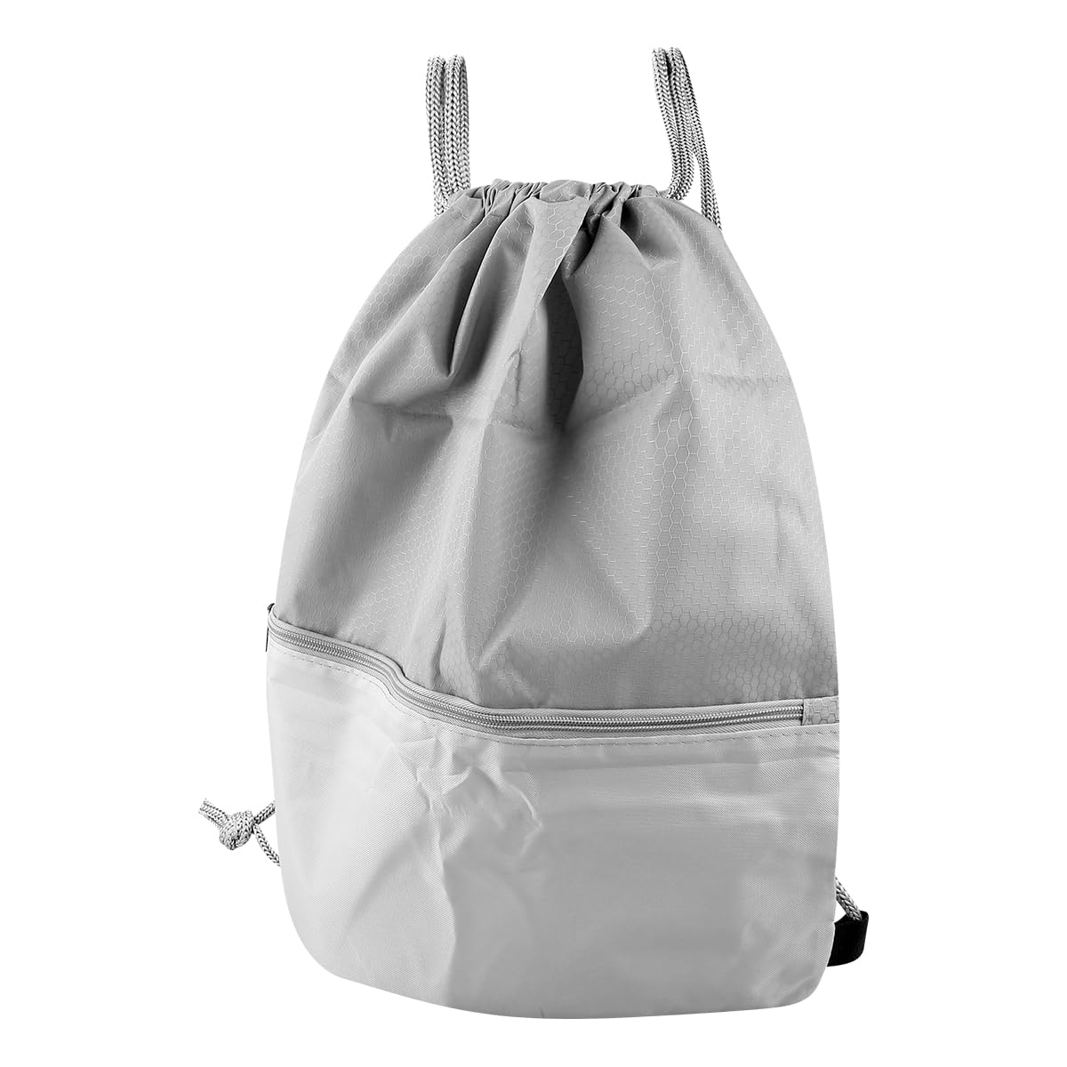GLADFRESIT Drawstring Bag,Waterproof Sports Swimming Gym Backpack Fitness Packsack Sack with Two Side Pockets for Outdoor Travel Climbing Beach (Grey)